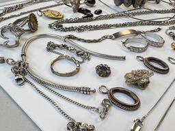 LARGE LOT OF STERLING & FASHION JEWELRY - SOME BROKEN/NEED REPAIR