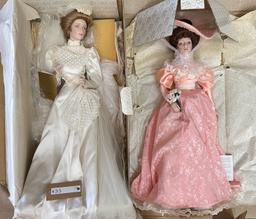 2PC FRANKLIN MINT HEIRLOOM DOLLS IN BOXES