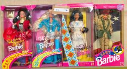 10PC THEME AND PROFESSION BARBIE DOLLS IN BOXES