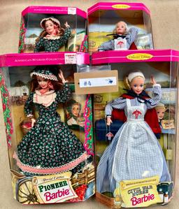 10PC THEME AND PROFESSION BARBIE DOLLS IN BOXES