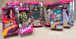 10PC THEME AND PROFESSION BARBIE DOLLS IN BOXES