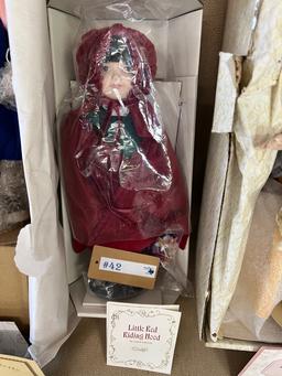 3PC CHARACTER DOLLS IN BOXES - PEGGY SUE, LITTLE RED RIDING HOOD AND LITTLE BO PEEP