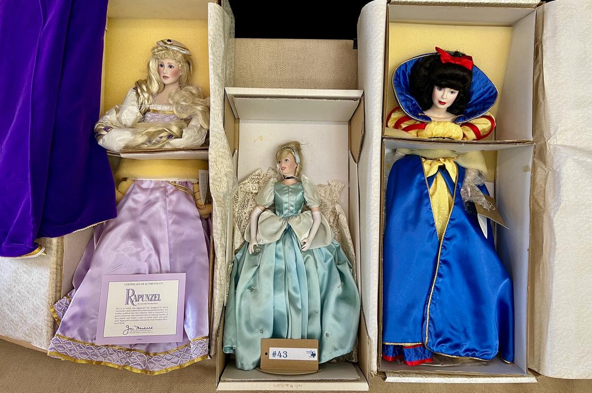 3PC FRANKLIN MINT HEIRLOOM PRINCESS DOLLS