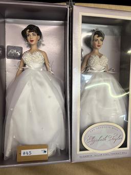 5PC FRANKLIN MINT ELIZABETH TAYLOR DOLLS IN BOXES