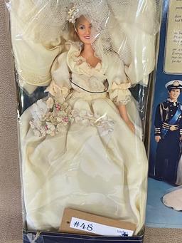 2PC VINTAGE DIANA PRINCESS OF WALES AND PRINCE CHARLES DOLLS IN BOXES