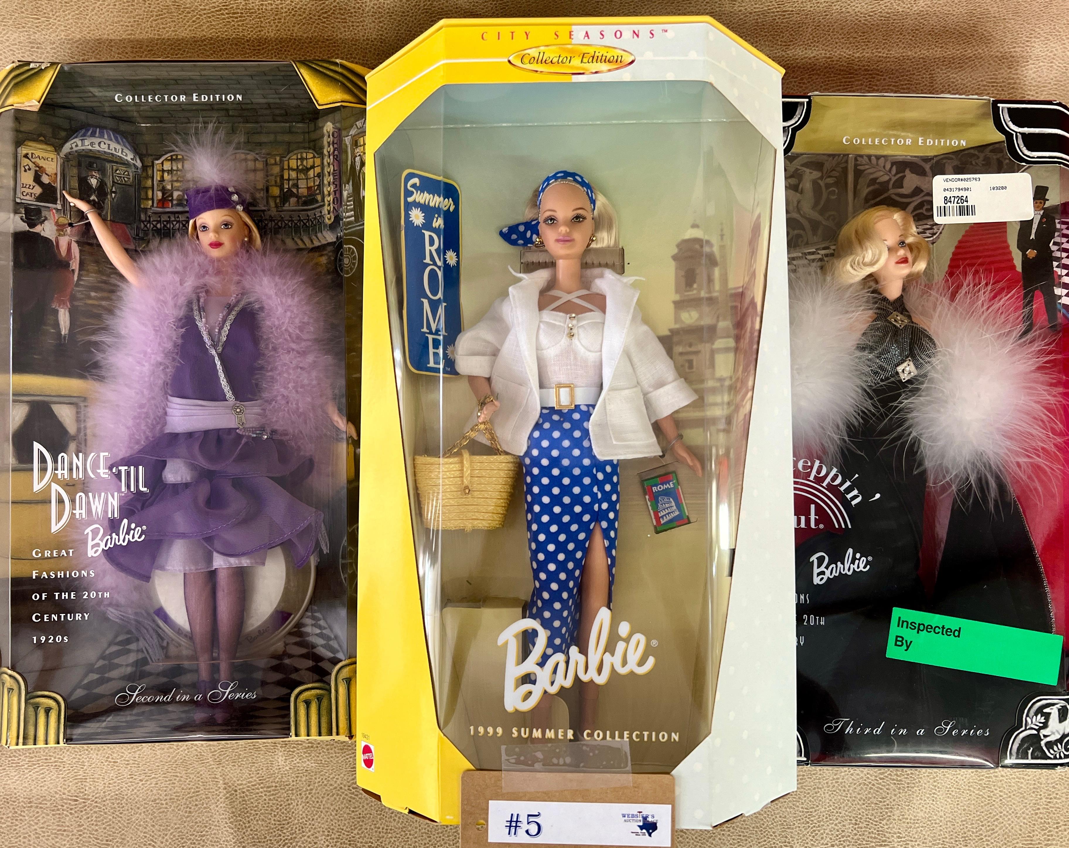 5PC FASHION BARBIE DOLLS IN BOXES