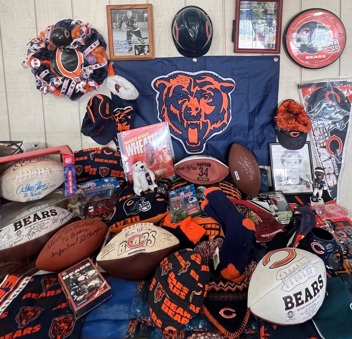 HUGE LOT OF CHICAGO BEARS MEMORABILIA