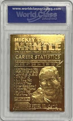 1996 BLEACHERS 23 KARAT GOLD MICKEY MANTLE CARD GRADED WCG GEM-MT 10