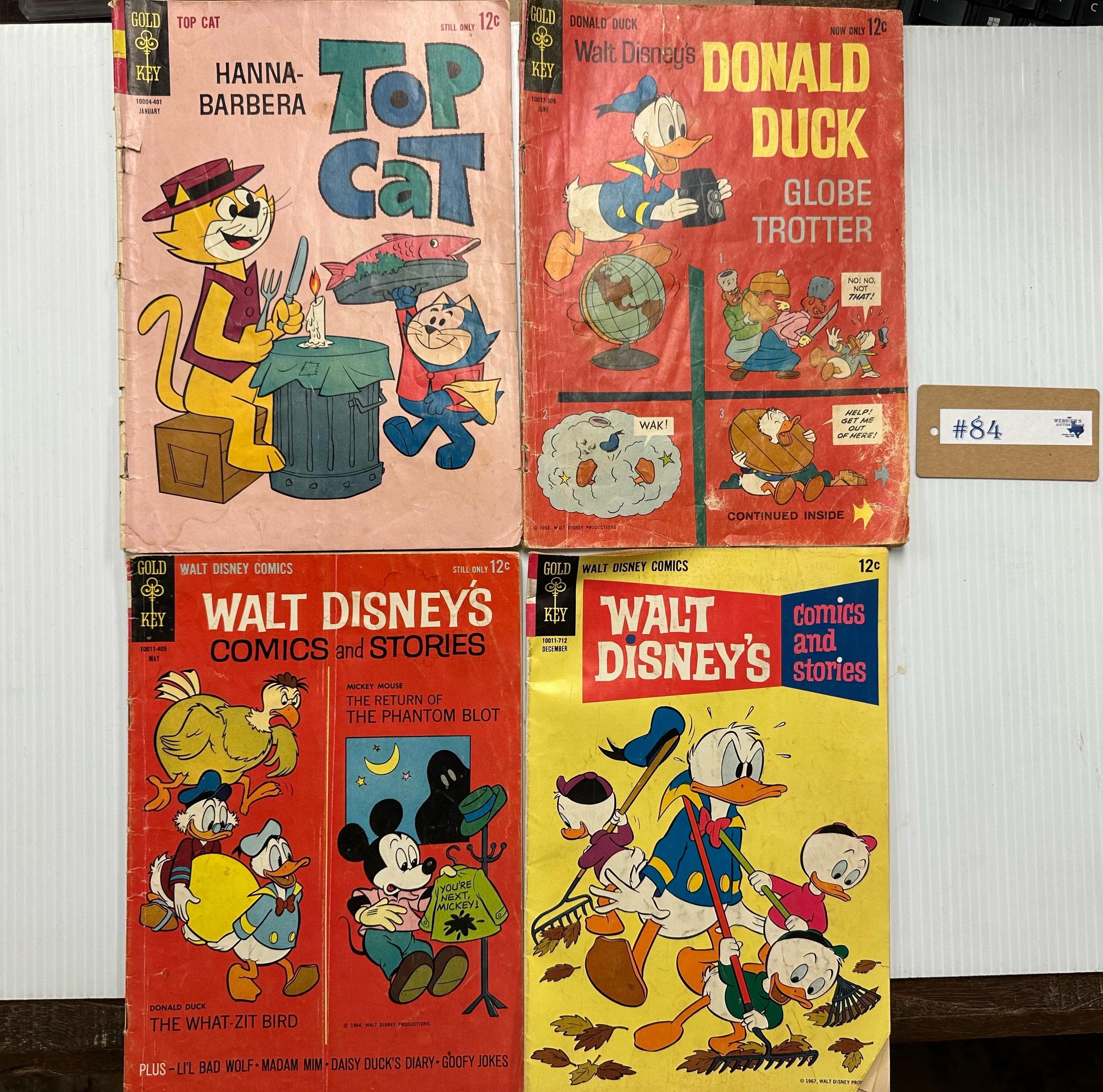4PC 1960'S VINTAGE WALT DISNEY AND HANNA-BARBERA COMIC BOOKS
