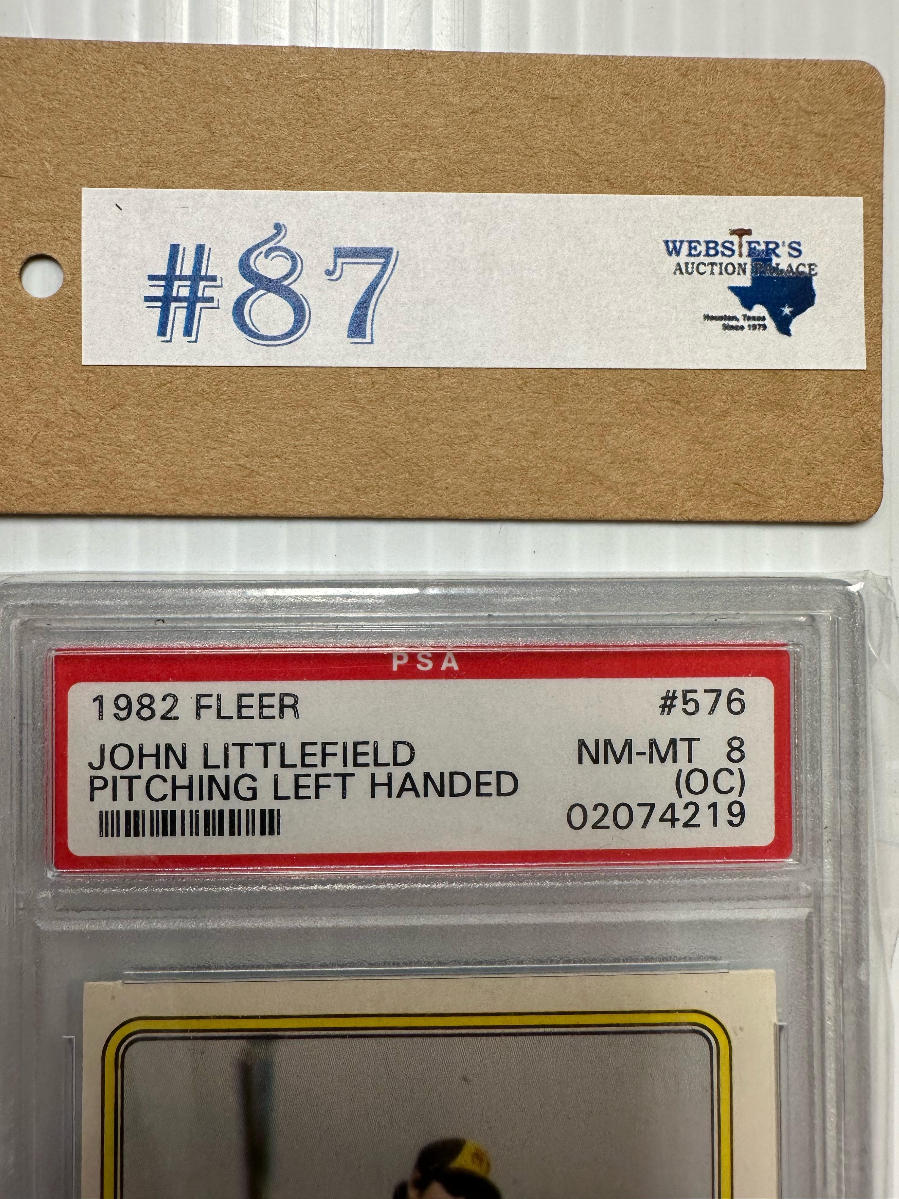 1982 FLEER JOHN LITTLEFIELD GRADED PSA NM-MT 8 BASEBALL CARD