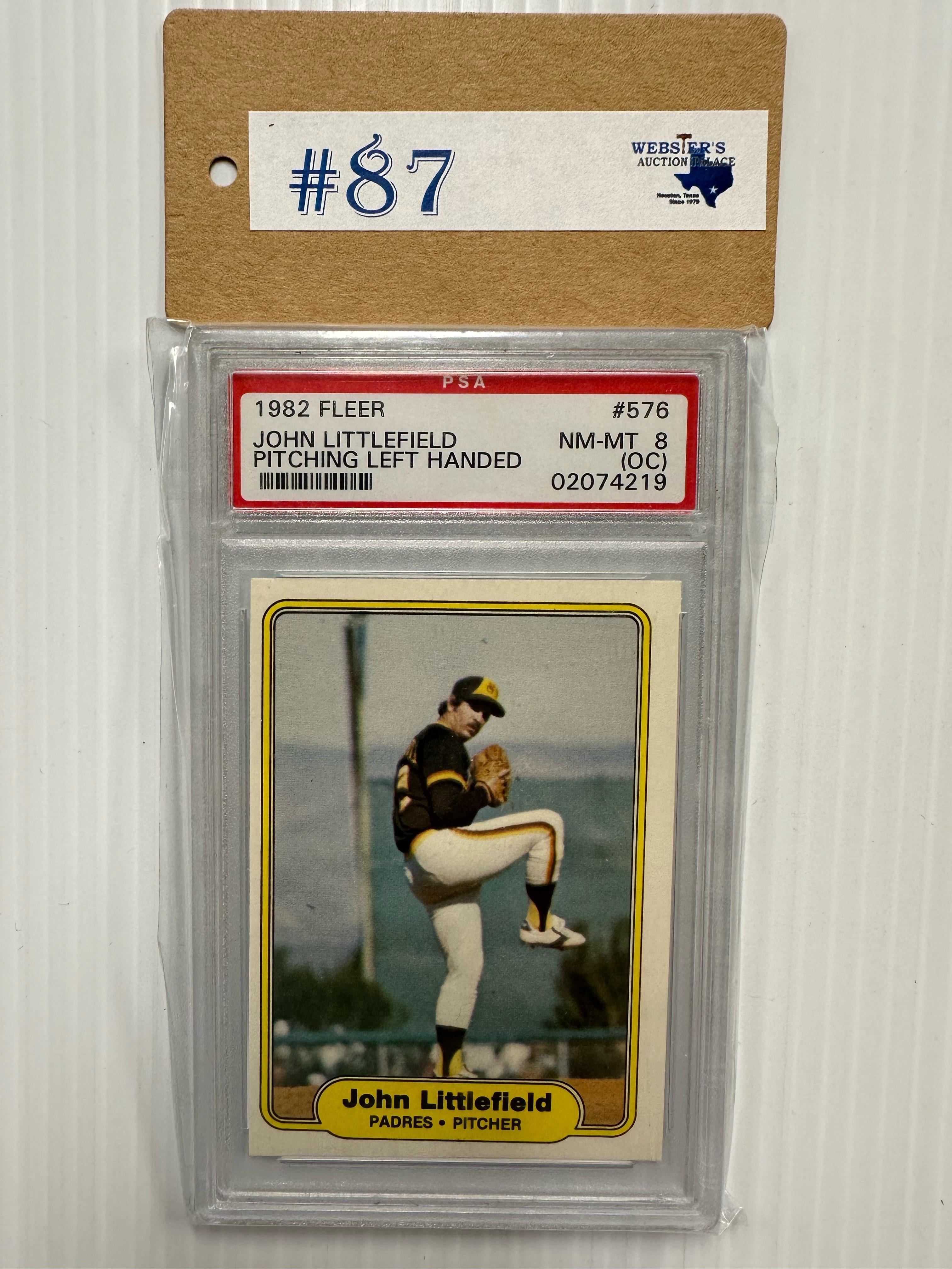 1982 FLEER JOHN LITTLEFIELD GRADED PSA NM-MT 8 BASEBALL CARD