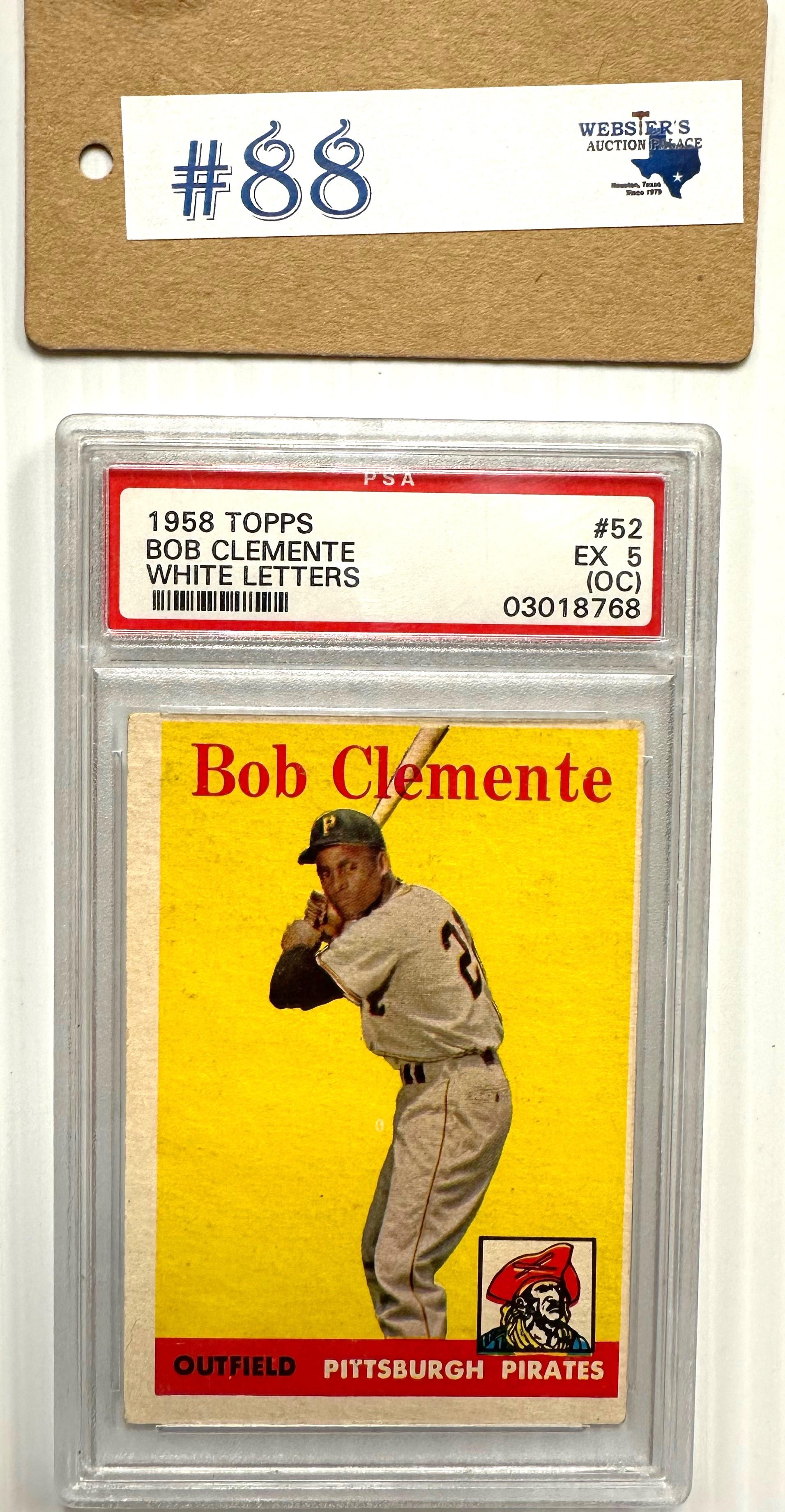 1958 TOPPS BOB CLEMENTE GRADED PSA EX 5 BASEBALL CARD