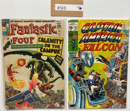 2PC VINTAGE 1965 AND 1971 COMIC BOOKS - FANTASTIC FOUR AND CAPTAIN AMERICA