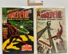 2PC VINTAGE 1968 AND 1965 DAREDEVIL COMIC BOOKS