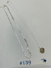2PC STERLING SILVER 18" NECKLACES