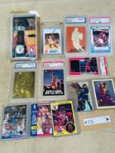 LOT OF 12PC MICHAEL JORDAN BASKETBALL CARDS AND WATCH