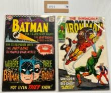 2PC VINTAGE BATMAN AND IRON MAN COMIC BOOKS
