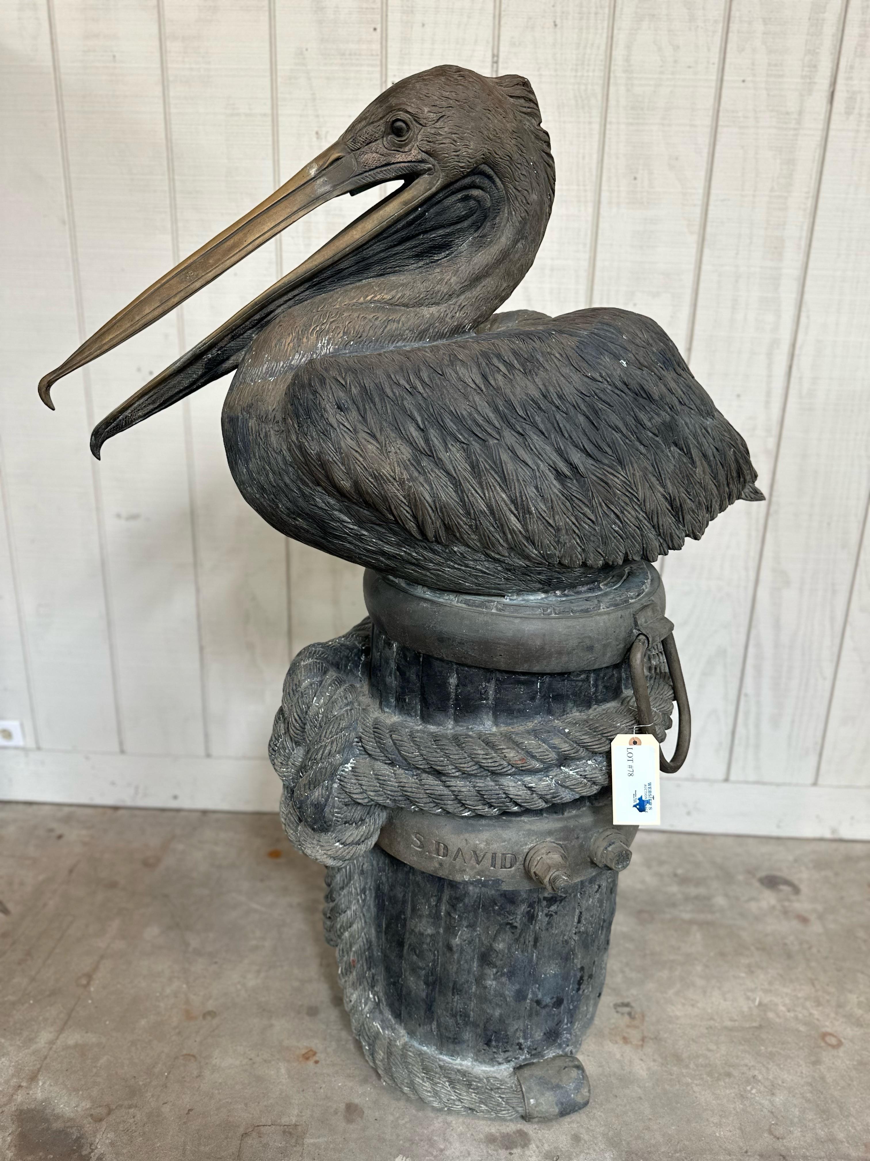 BRONZE S. DAVID PELICAN FOUNTAIN WITH PUMP