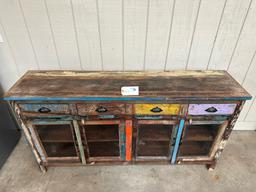 MULTI COLOR RECLAIMED WOOD SIDEBOARD