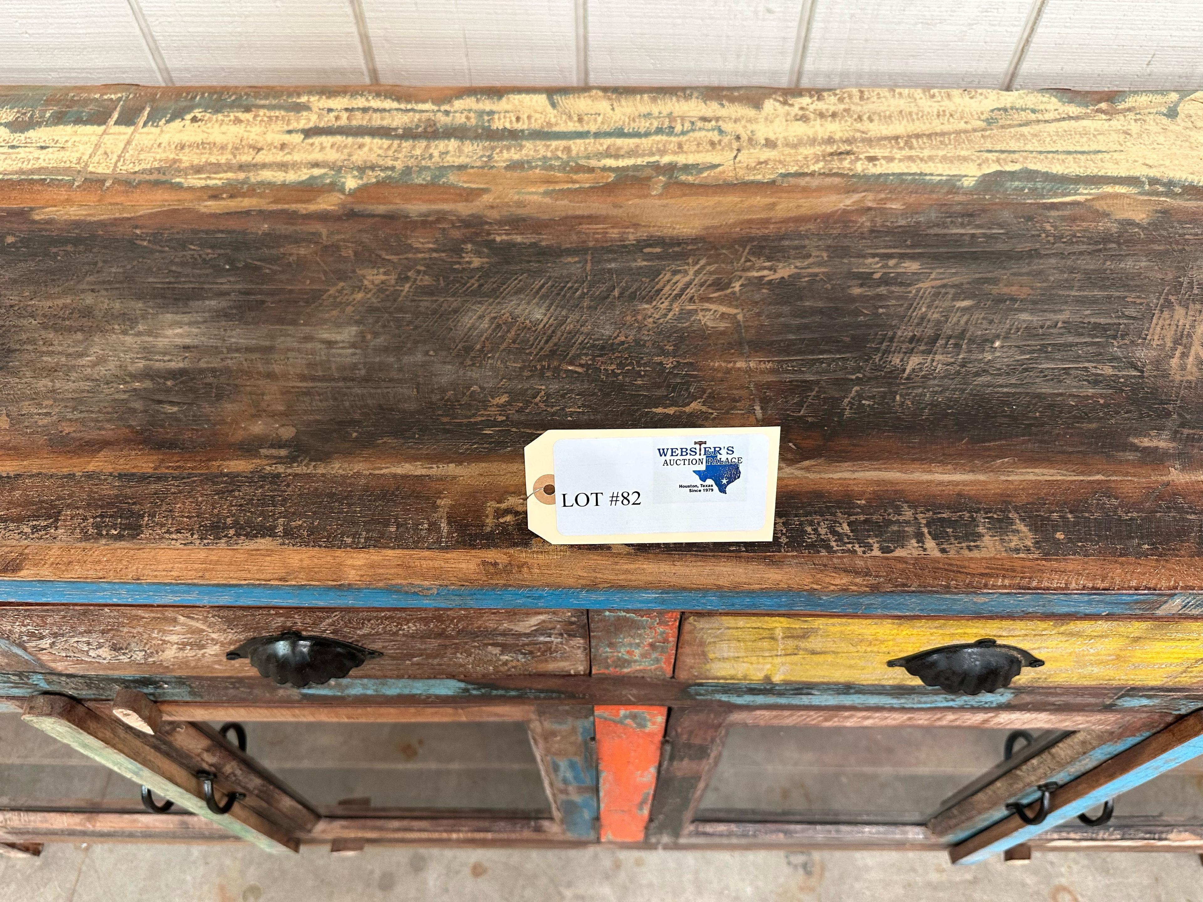 MULTI COLOR RECLAIMED WOOD SIDEBOARD