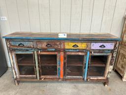 MULTI COLOR RECLAIMED WOOD SIDEBOARD