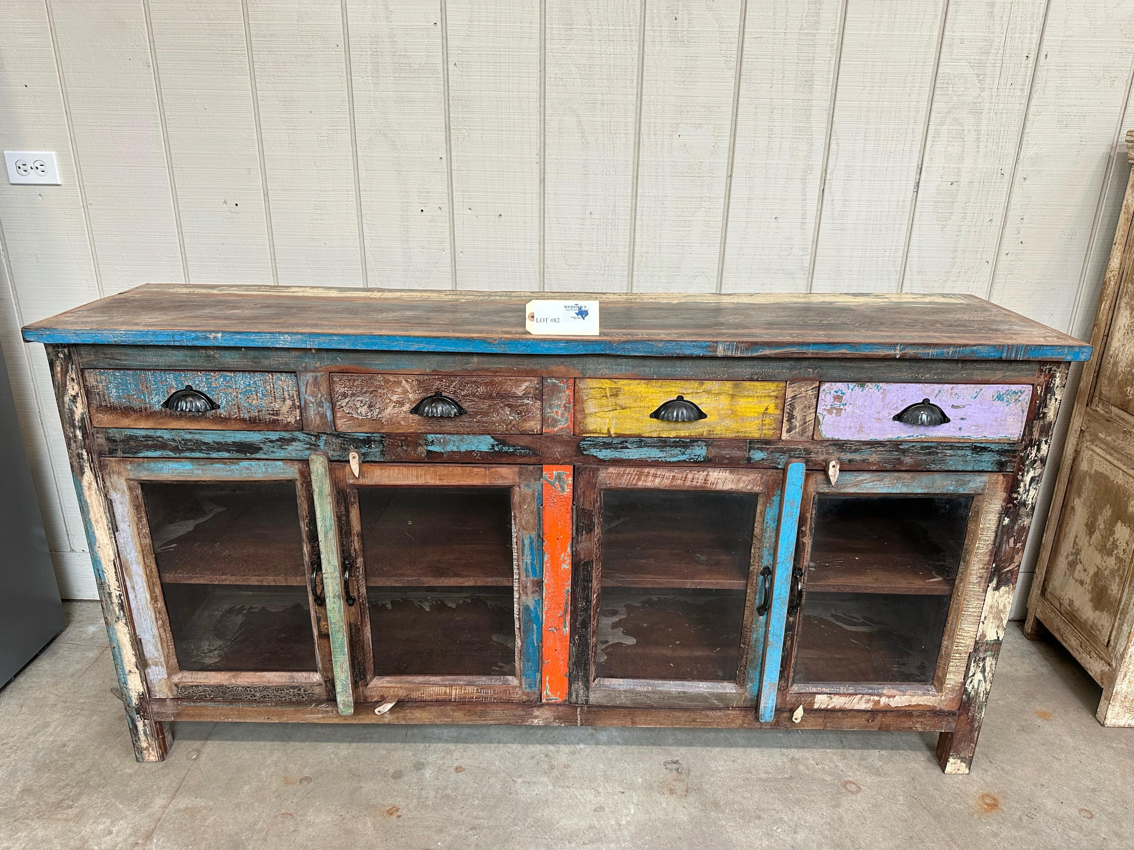 MULTI COLOR RECLAIMED WOOD SIDEBOARD