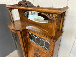ANTIQUE TIGER OAK DROP-FRONT SECRETARY