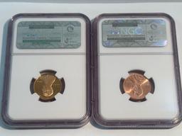 (2) 2009 BRONZE 1¢ NGC GRADED