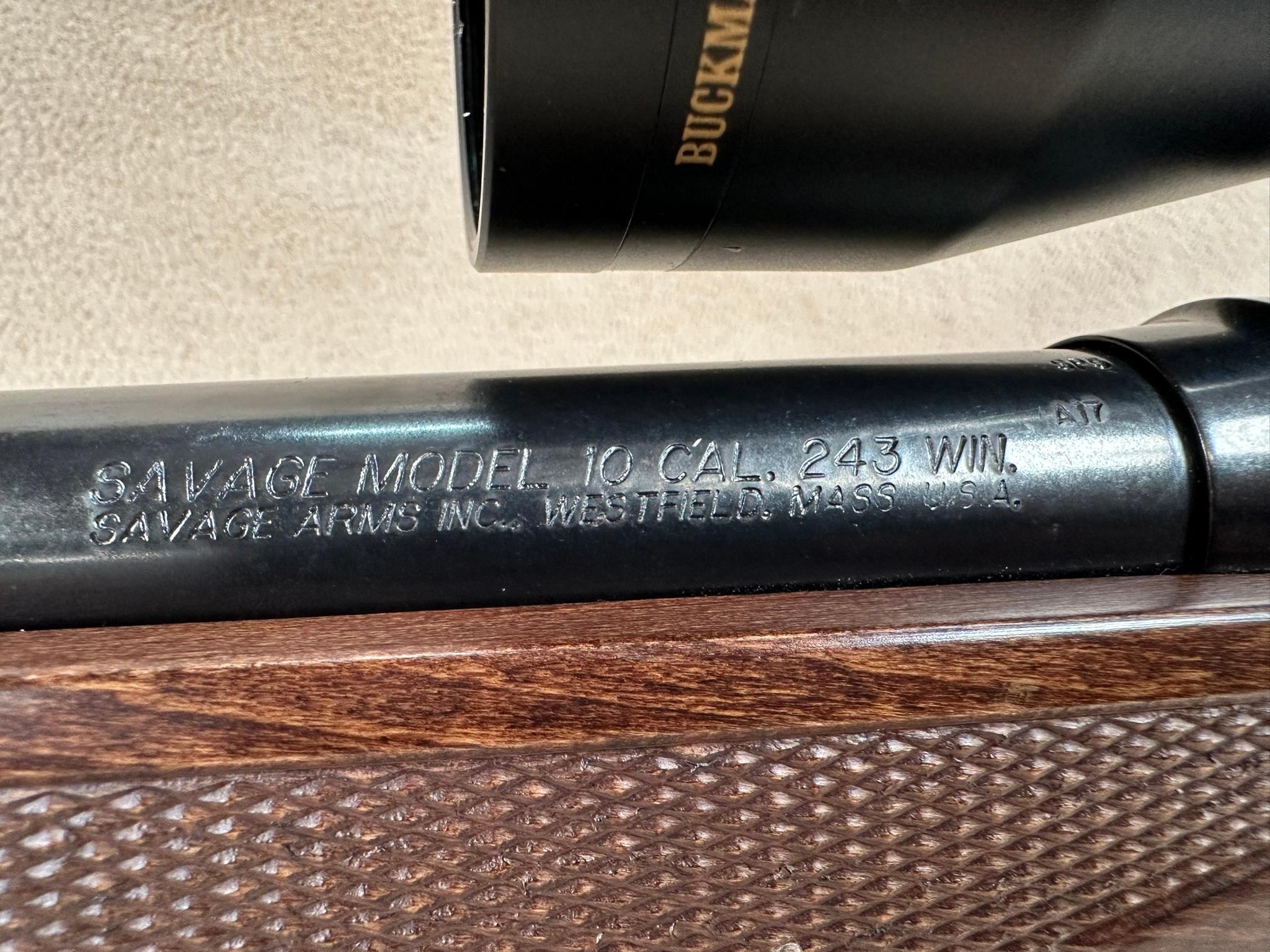 SAVAGE MODEL 10 .243 WIN RIFLE W/ NIKON SCOPE