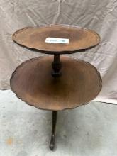 ANTIQUE WALNUT 2-TIER TABLE