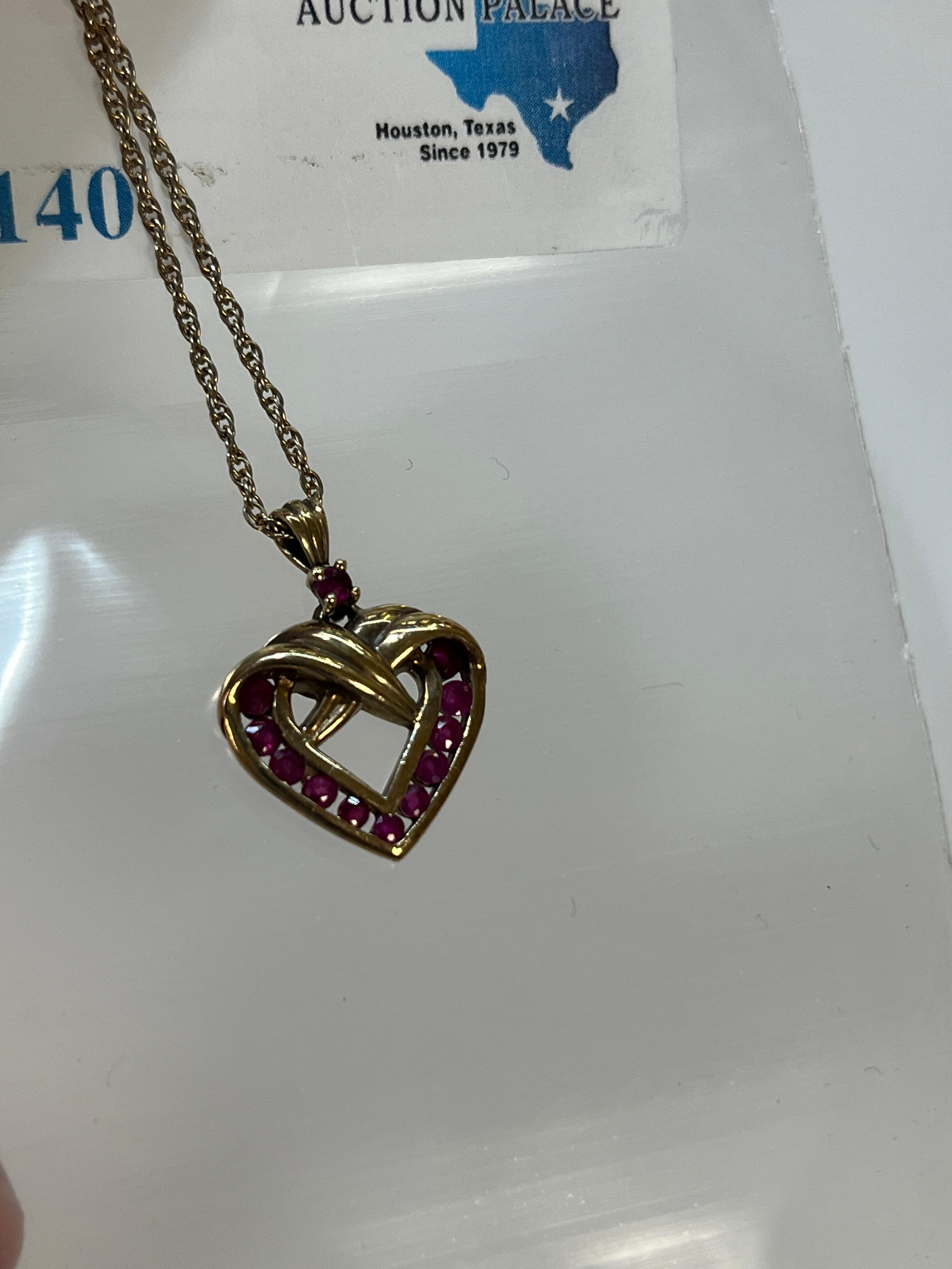 GOLD PLATED STERLING NECKLACE AND GOLD PLATED STERLING HEART PENDANT