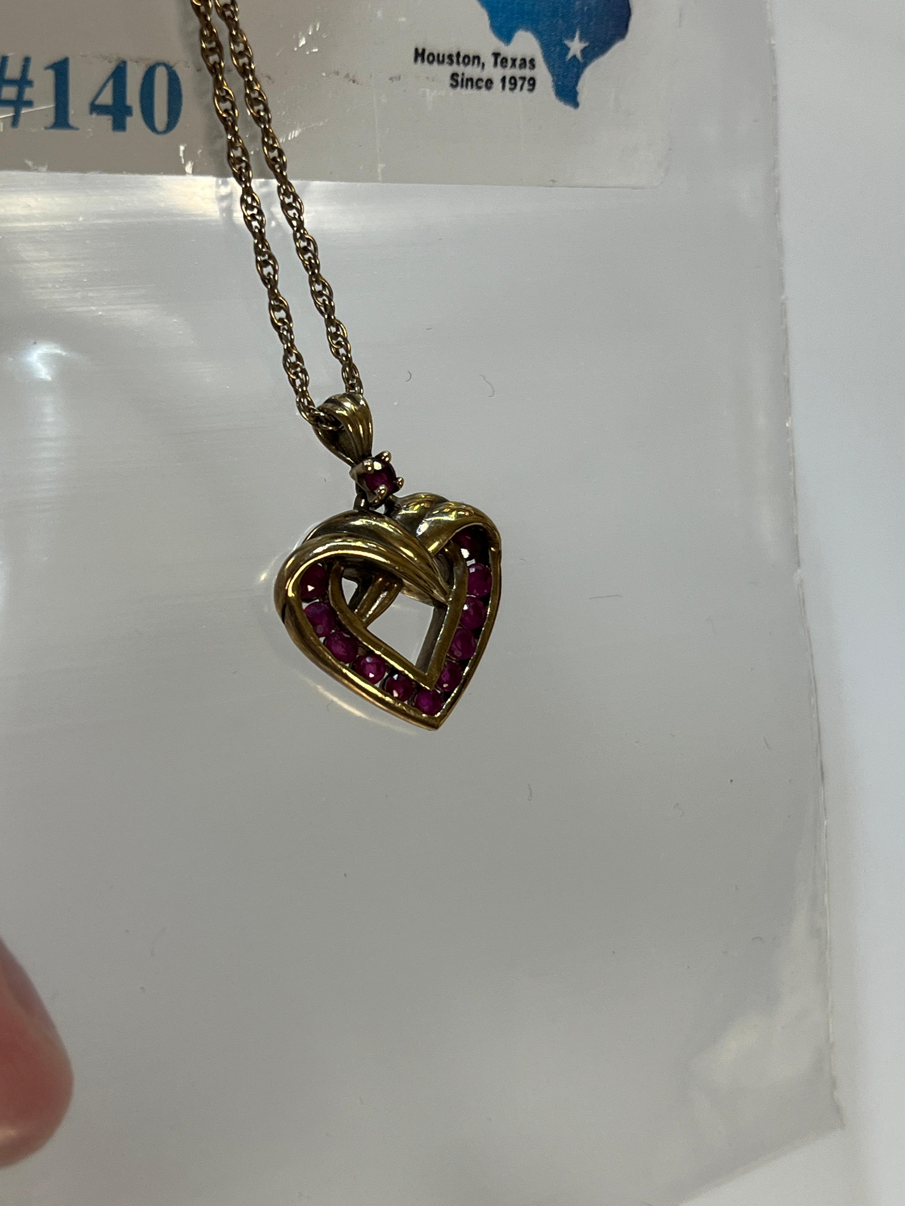 GOLD PLATED STERLING NECKLACE AND GOLD PLATED STERLING HEART PENDANT