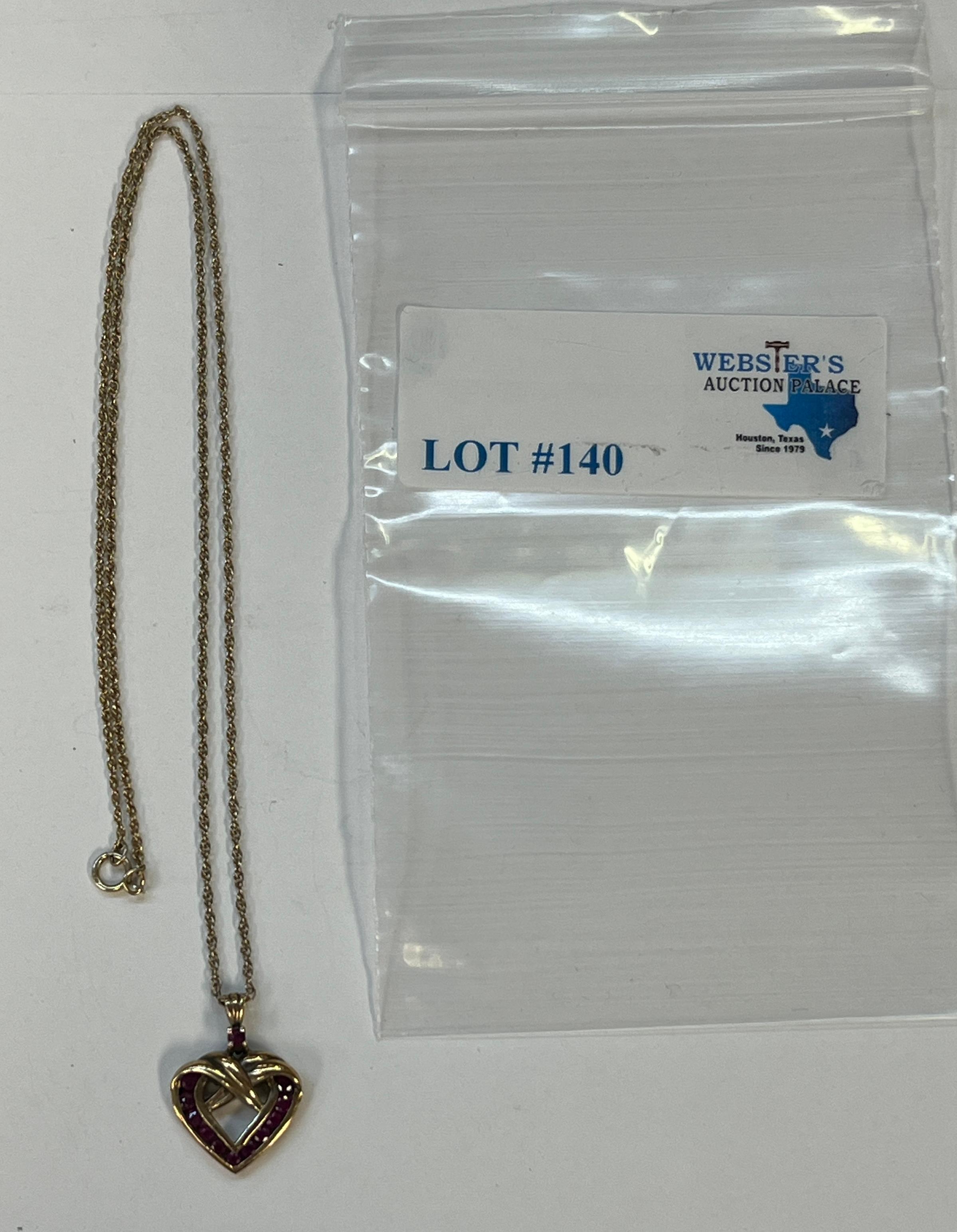 GOLD PLATED STERLING NECKLACE AND GOLD PLATED STERLING HEART PENDANT