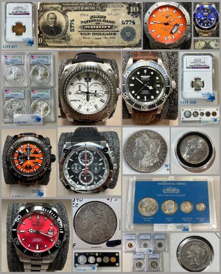 HUGE WATCH & COIN COLLECTION 150+ LOTS