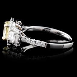 18K White Gold 1.61ctw Fancy Color Diamond Ring