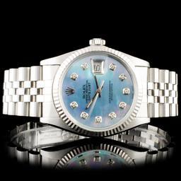Rolex DateJust SS Diamond Wristwatch