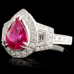18K Gold 2.18ct Ruby & 1.09ct Diamond Ring