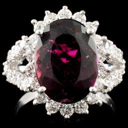 14K Gold 5.23ct Tourmaline & 0.42ctw Diamond Ring