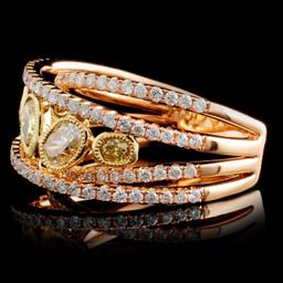 18K Rose Gold 1.48ctw Fancy Color Diamond Ring