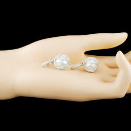 14K White Gold 1.71ctw Fancy Color Diamond Earring