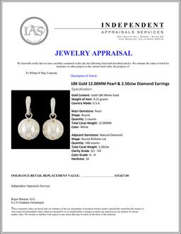 14K White Gold 1.71ctw Fancy Color Diamond Earring