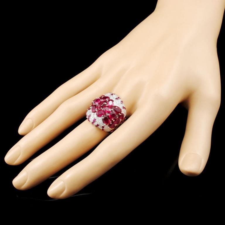 18K Gold 9.38ct Ruby & 0.88ctw Diamond Ring