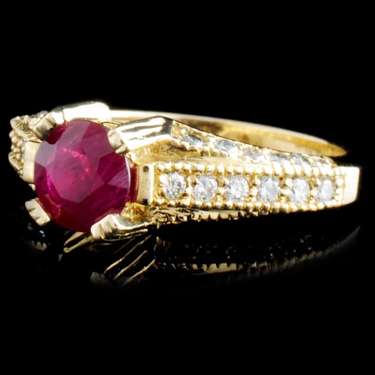 14K Gold 1.15ct Ruby & 0.53ctw Diamond Ring