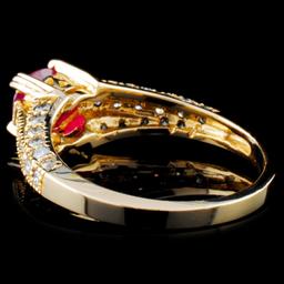 14K Gold 1.15ct Ruby & 0.53ctw Diamond Ring