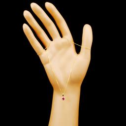 14K Gold 0.37ct Ruby & 0.09ctw Diamond Pendant