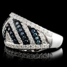 18K White Gold 1.10ctw Fancy Color Diamond Ring