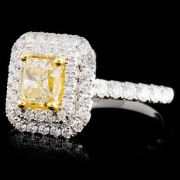18K White Gold 1.52ctw Fancy Color Diamond Ring