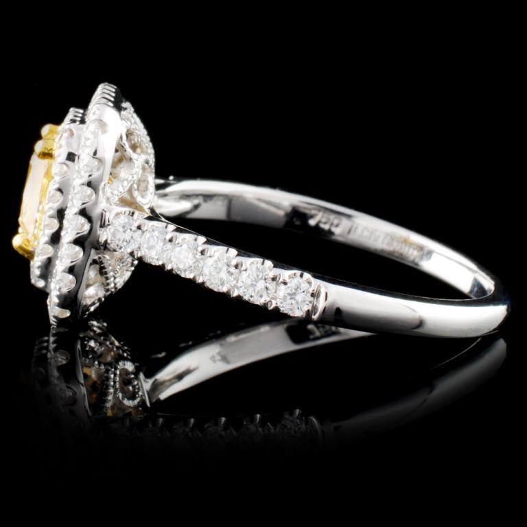 18K White Gold 1.52ctw Fancy Color Diamond Ring