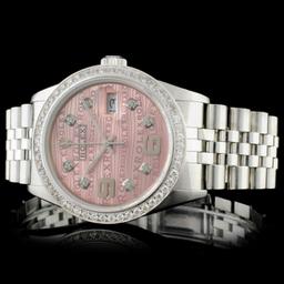 Rolex SS 36MM DateJust Diamond Wristwatch