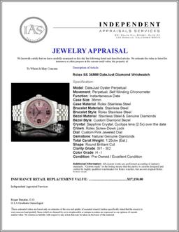 Rolex SS 36MM DateJust Diamond Wristwatch